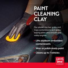 Griot's Garage Paint Cleaning Clay with lubricant demonstrates safe dirt removal before polishing.