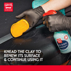 Griot's Garage Paint Cleaning Clay patty being kneaded for fresh cleaning action.