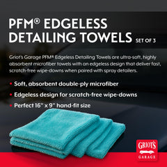 Griot's Garage PFM edgeless towel glides over paint for smooth wipe-downs.