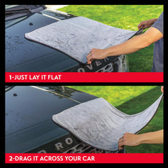 Easy-drag PFM Terry Weave Drying Towel glides across panels with less drag.