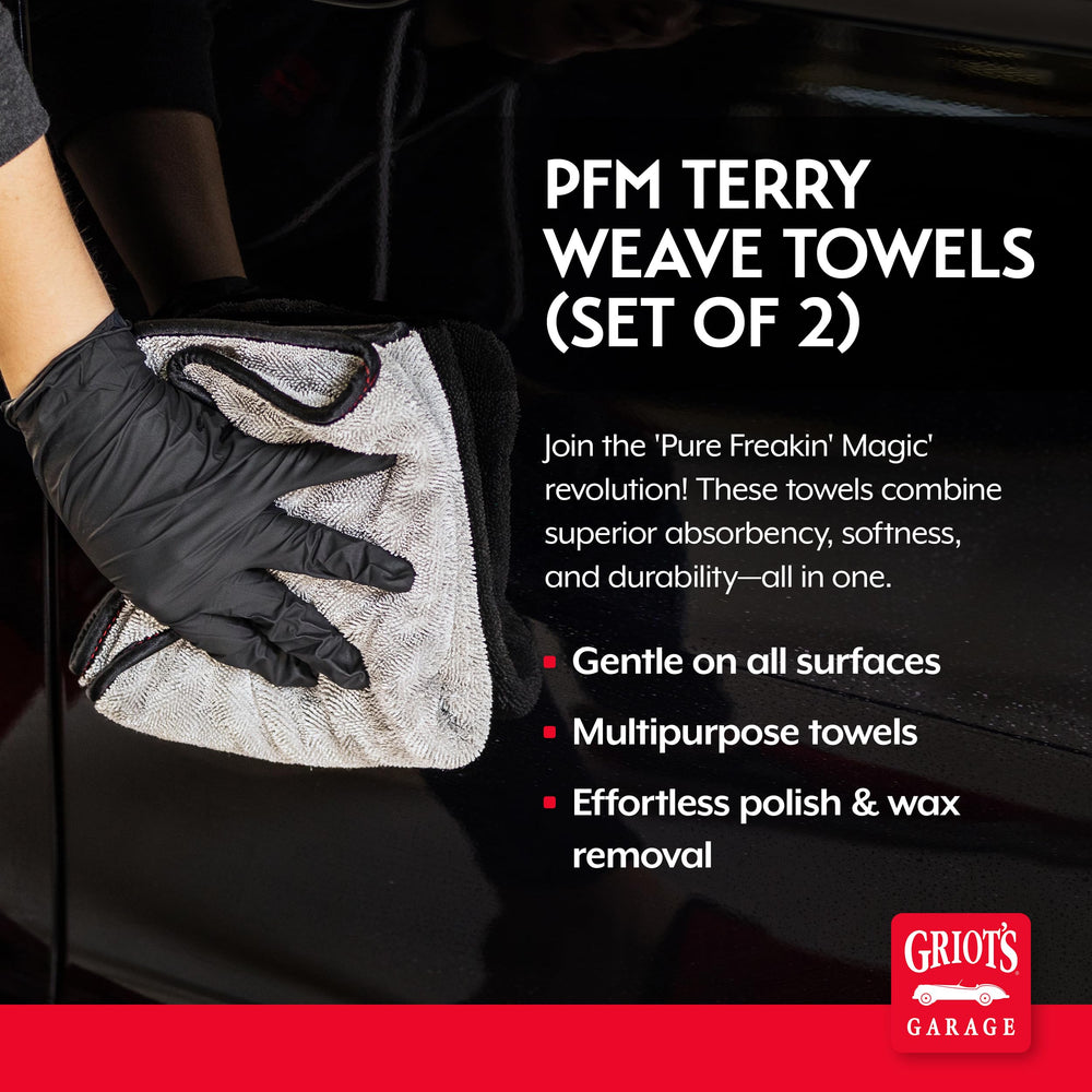 Griot's Garage PFM Terry weave towel removes wax and polish with ease.