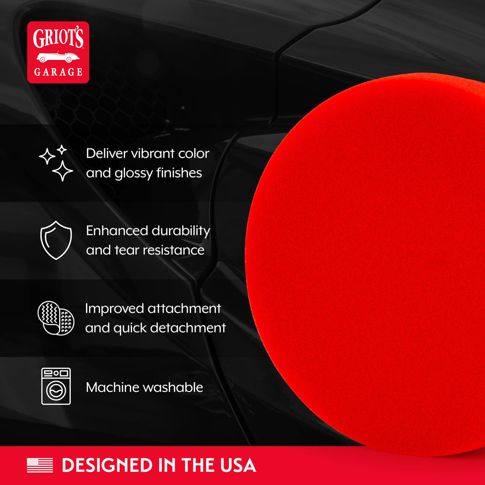 Griot's Garage pad made from open-cell foam for durable, tear-resistant use.