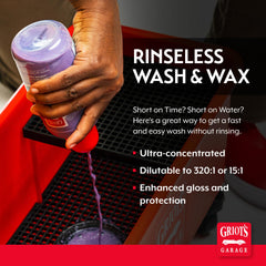 Griot's Garage Rinseless Wash dilution setup demonstrates flexible full-wash mixing.