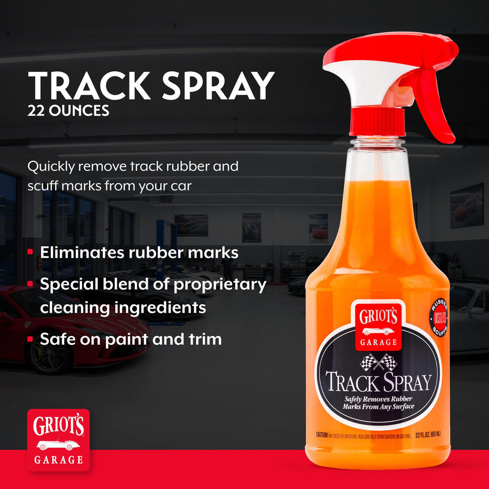 Griot's Garage Track Spray on rocker panel during track-day cleanup.