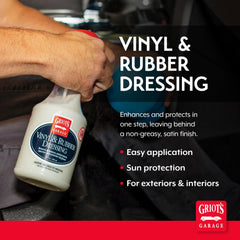 Griot's Garage label closeup showing durable formula for trims.