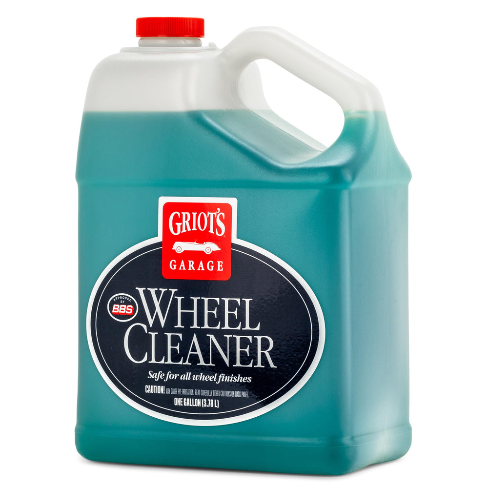 Griot's Garage Wheel Cleaner bottle pour demonstrates easy, controlled application for quick cleaning.
