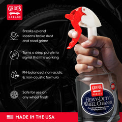 Griot's Garage wheel cleaner color-change action reveals brake dust as it cleans.