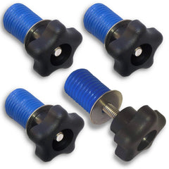GripPRO knob tie down anchors four-pack secured in Polaris RZR bed holes for secure gear.