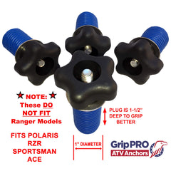 GripPRO twist-lock anchors with a 1-inch hole for easy tool-free installation.