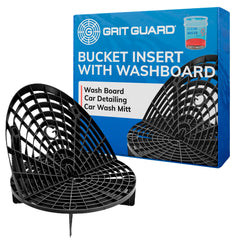 Grit Guard bucket insert with washboard in use, keeping grit at the bottom