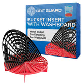 Grit Guard bucket insert with washboard combo keeps dirt at the bottom.