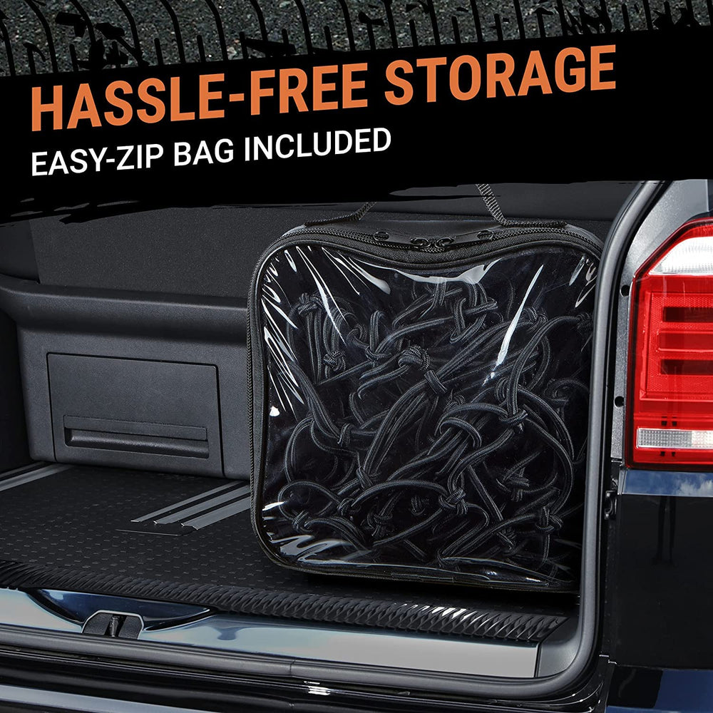 Grit Performance SUV cargo net in use keeps groceries and gear in place