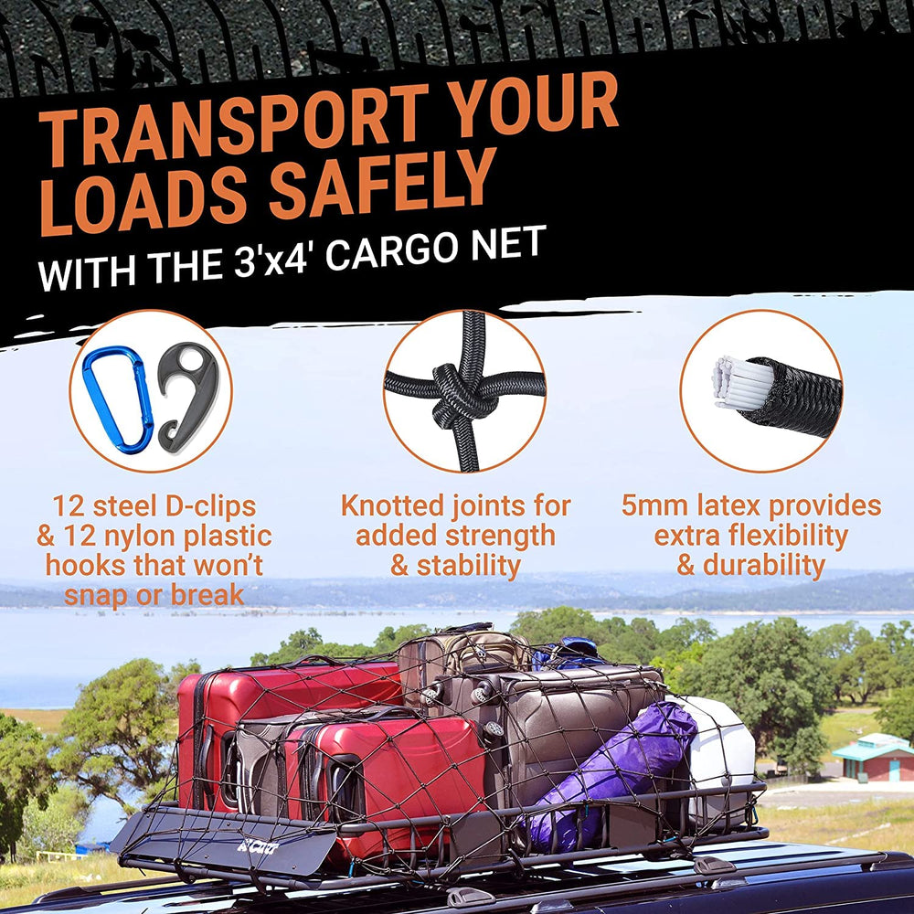 Grit Performance truck bed cargo net extension 6x8 doubles coverage for larger loads
