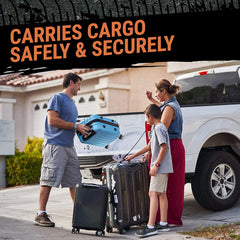 Grit Performance truck bed cargo net securing loads during travel