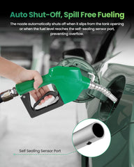 GRYVOZE 3-4 NPT automatic fuel nozzle handle provides ergonomic grip for comfort.