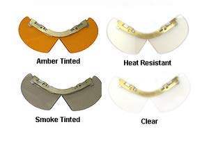 GSP Bourkes clear shields, side mount for visibility and accessibility.