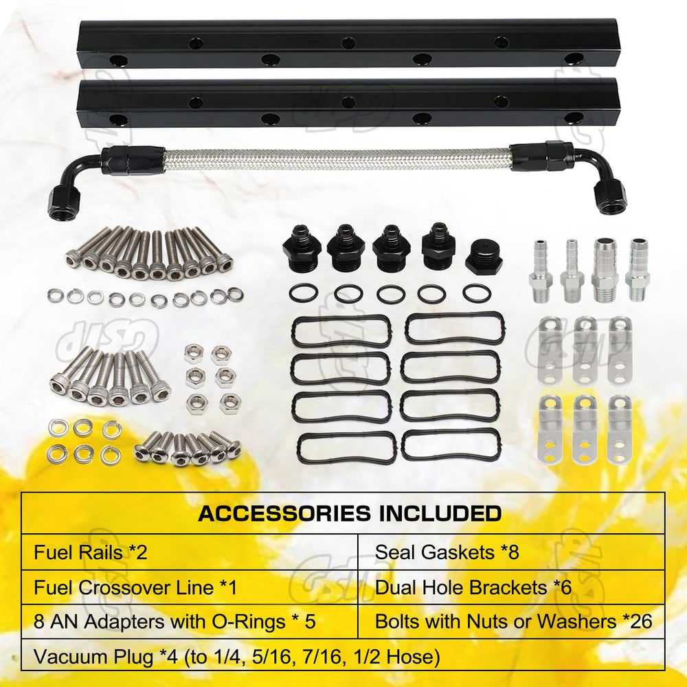 GSTP packaging contents: gaskets brackets seals and bolts for quick install