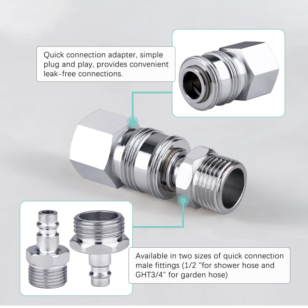 G-Sunny brass quick-connect fittings close-up showing durable construction for long life.