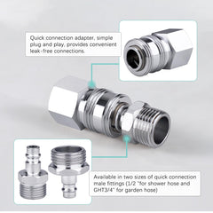 G-Sunny brass quick-connect fittings close-up showing durable construction for long life.