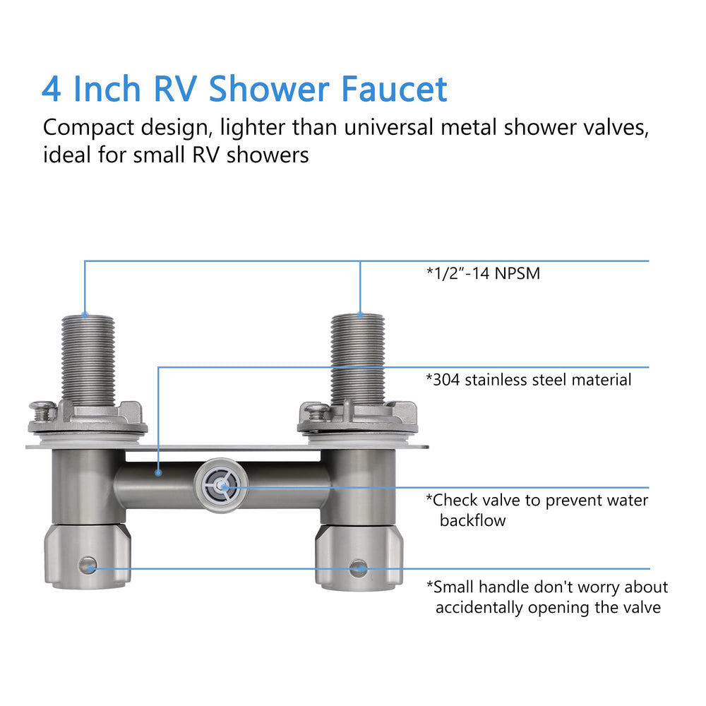 G-Sunny double-knob control enables smooth temperature and pressure in RV showers.