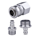 G-Sunny RV exterior quick connector kit in chrome for seamless outdoor water connections.