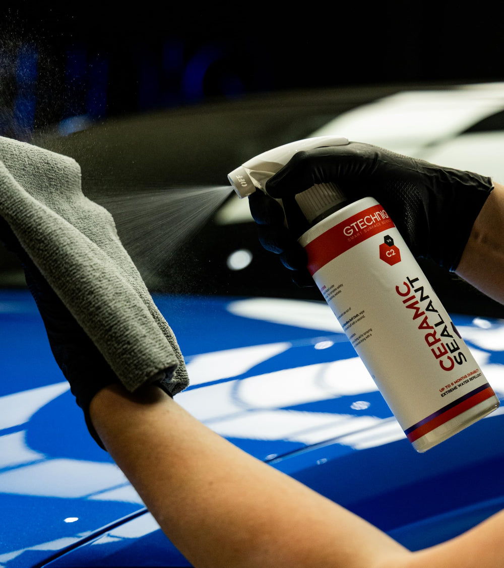 Gtechniq C2 Ceramic Sealant microfiber cloth use ensures clean controlled application.