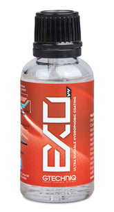 Gtechniq EXO bottle closeup with premium packaging for easy identification.