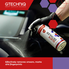 Gtechniq Quick Detailer spray action delivering even coverage
