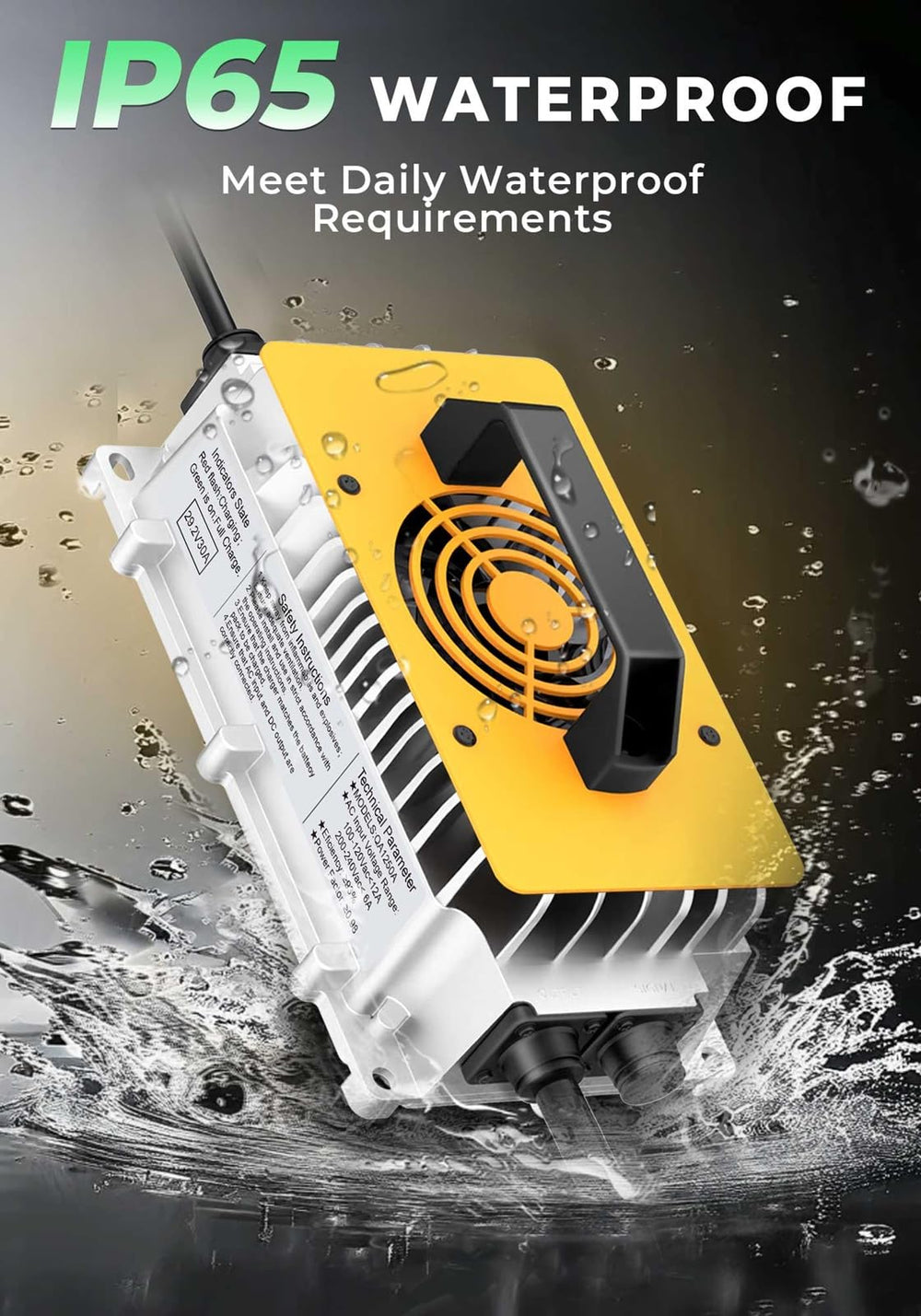 Guanlan 24V LiFePO4 battery connected for reliable charging session.