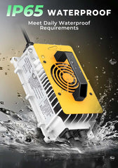 Guanlan 24V LiFePO4 battery connected for reliable charging session.
