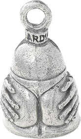 Guardian Bell AssMan keyring detail on pewter bell, showcasing craftsmanship and durability.