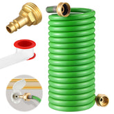 Gulfmew RV Exterior Shower Hose coil shows compact storage and 15 ft reach for campers