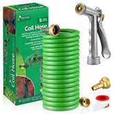 Gulfmew RV exterior shower hose in compact coil shows easy storage and space-saving design
