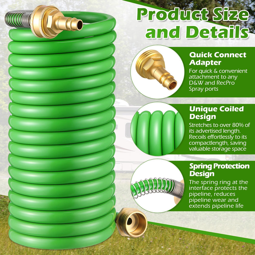 Gulfmew exterior shower hose with 3/4 inch garden fitting ready for backyard watering