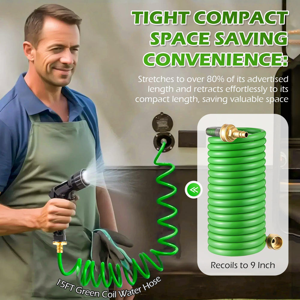 Gulfmew quick connect adapter on RV Exterior Shower Hose enables easy RV hookups