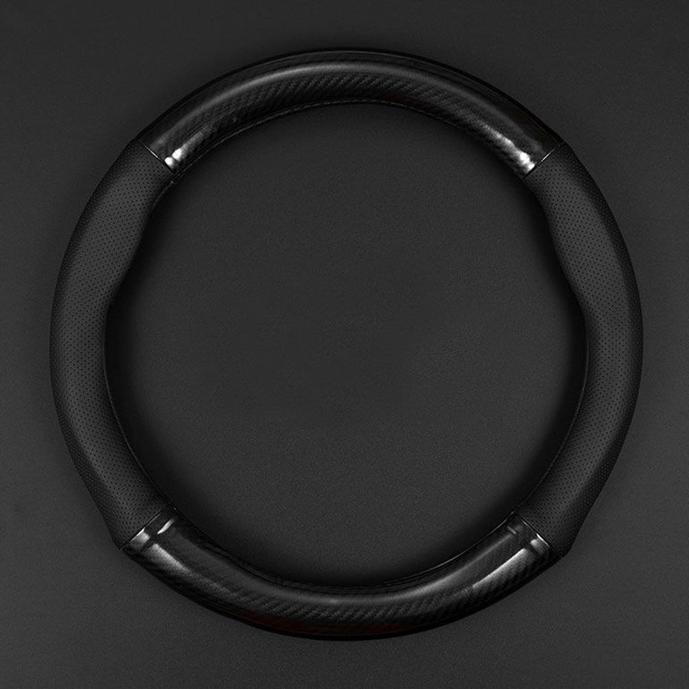 gunhunt carbon fiber steering wheel cover closeup showing non slip grip and protection