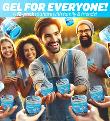 Gunk Getter gel in a cup holder removing crumbs and grime.