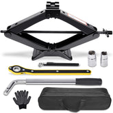Gurduenon scissor jack 3-ton lifting action for roadside tire changes
