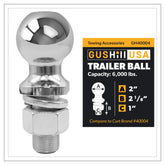 GusHill GH40004 chrome trailer hitch ball with a 2-inch diameter for secure towing