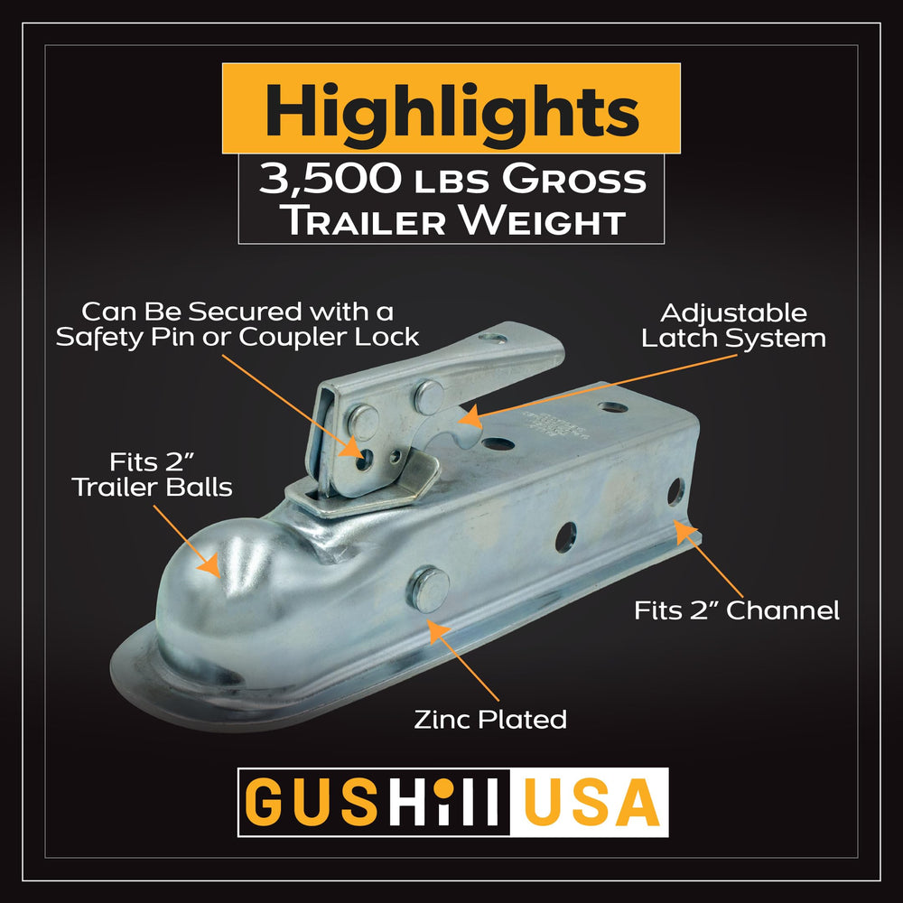 GusHill GH25153 rated 3,500 lbs gross weight for robust utility trailer towing