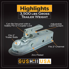 GusHill GH25153 rated 3,500 lbs gross weight for robust utility trailer towing