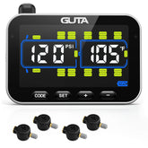 GUTA GT20 color display showing real-time tire data for safer travel.