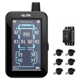 GUTA GT80 full-color touchscreen display showing real-time tire pressure and temperature.