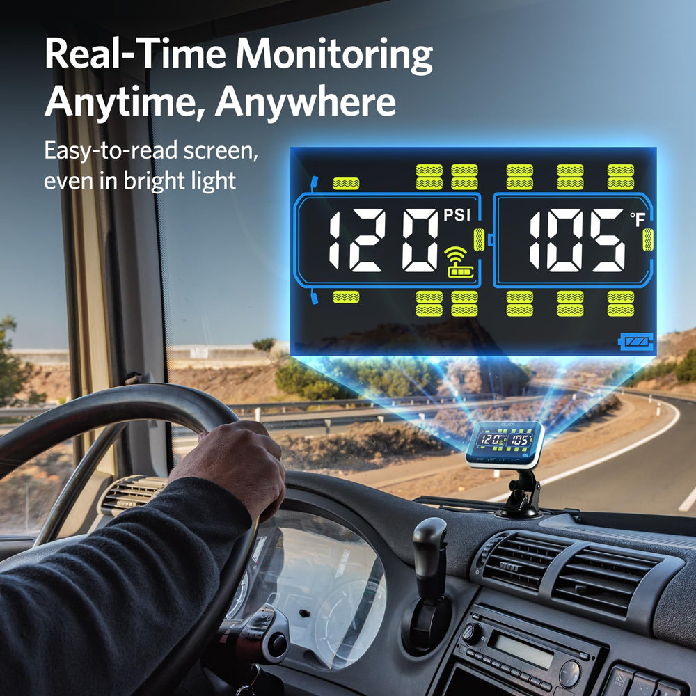 GUTA TPMS signal booster included for strong connections on long trips.
