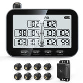 GUTA TPMS front display shows tire data for safer RV travel