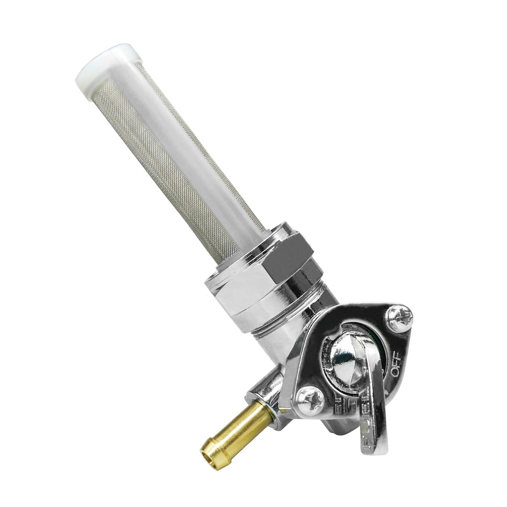 GUZIKO petcock with 22mm left-spigot and 90° outlet on Harley build