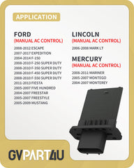 GVPART4U blower resistor 973-444 for Ford Expedition enables consistent manual AC control