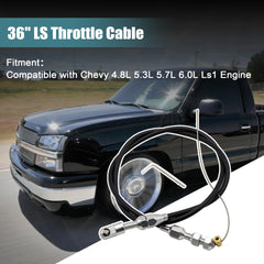 GXARTS 36in LS throttle cable mounted on engine demonstrates integration