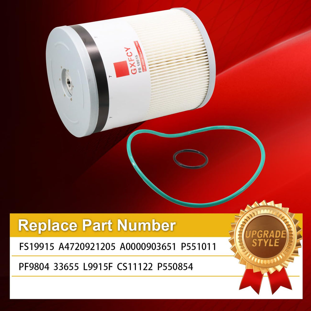 GXFCY FS19915 reference label showcases cross-reference options for easy identification.