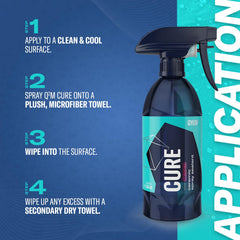 Gyeon Cure streak-free finish on dark paint with smooth wipe.